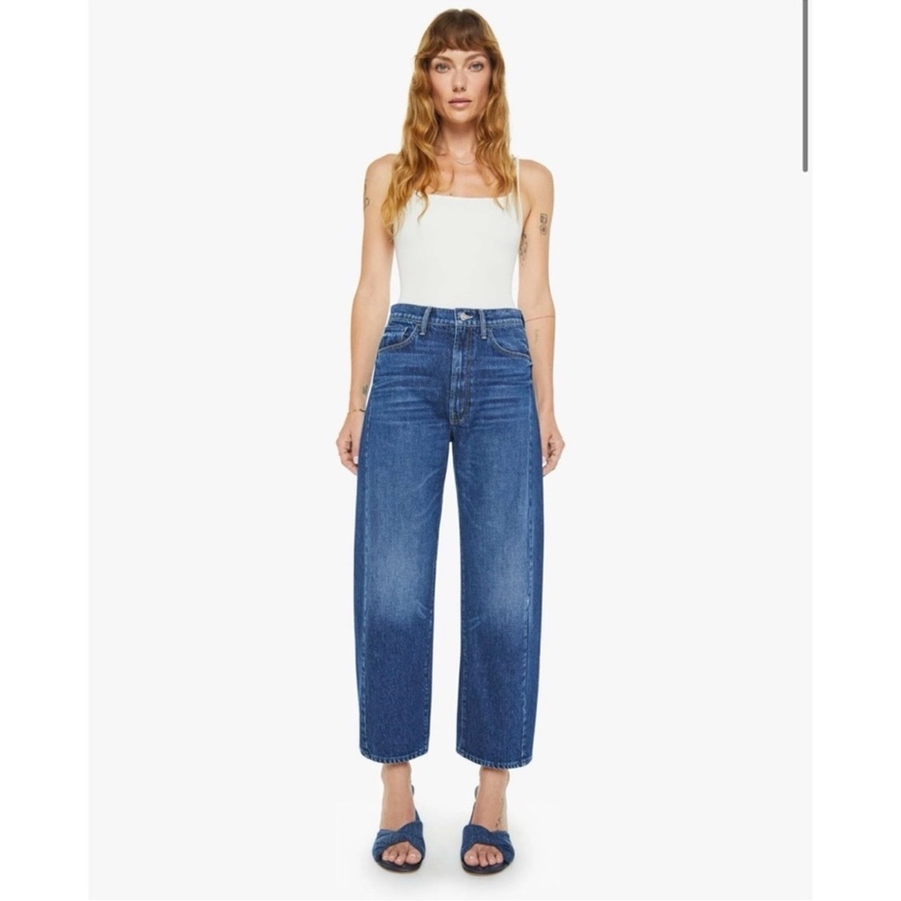 MOTHER Superior The Half Pipe Ankle Flood Jeans Wide Leg Denim Dark Wash 24